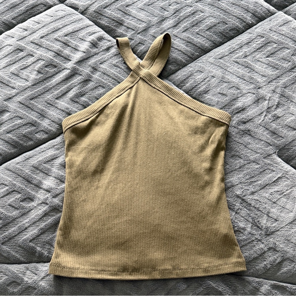 SO Green Halter Tank Top- Size Medium